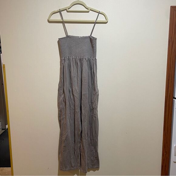 Calder Blake Small Lili Jumpsuit Anthracite Smocked Wide Leg Relaxed Fit Comfy - Picture 6 of 13